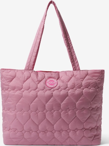 Zwillingsherz Shopper 'Herzsteppung' in Pink: Vorderseite