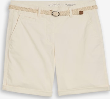 Pantalon chino TOM TAILOR en blanc : devant