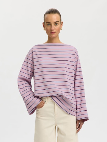 T-shirt SELECTED en rose : devant