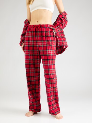 Lindex Pyžamové kalhoty – červená: přední strana