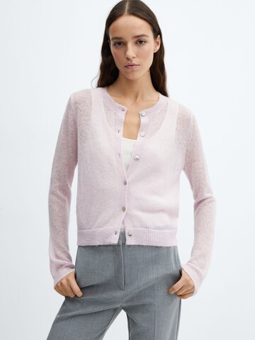 MANGO Knit Cardigan 'LEVIOSA' in Pink: front