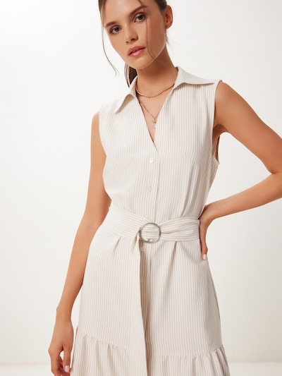 Happiness İstanbul Robe-chemise en crème / blanc, Vue avec produit