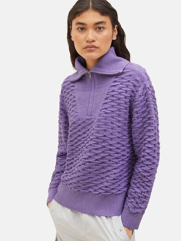 TOM TAILOR DENIM Sweater in Purple