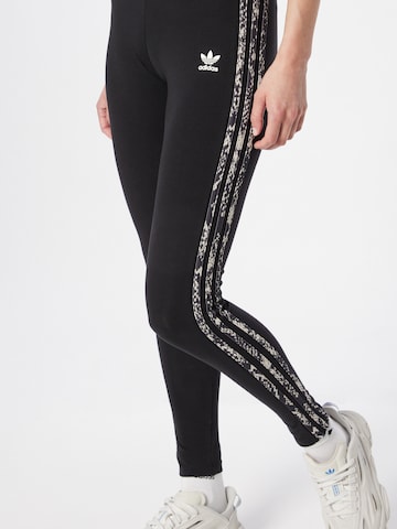 ADIDAS ORIGINALS Skinny Leggings '3-Stripes Print' in Black