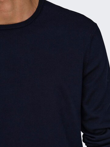 Pull-over Only & Sons en bleu