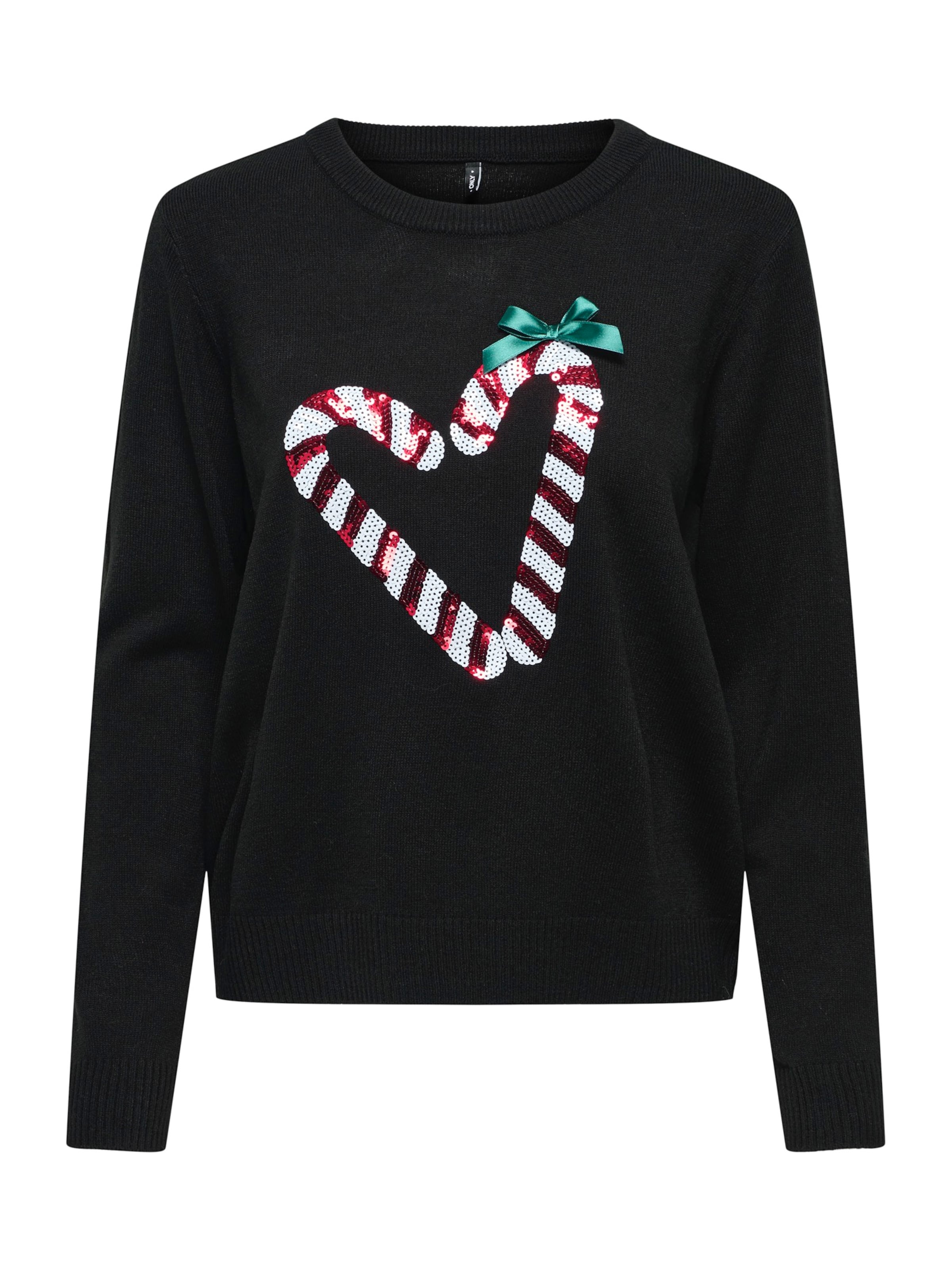 ONLY - Pullover 'ONLXMAS SHINE' em preto: frente