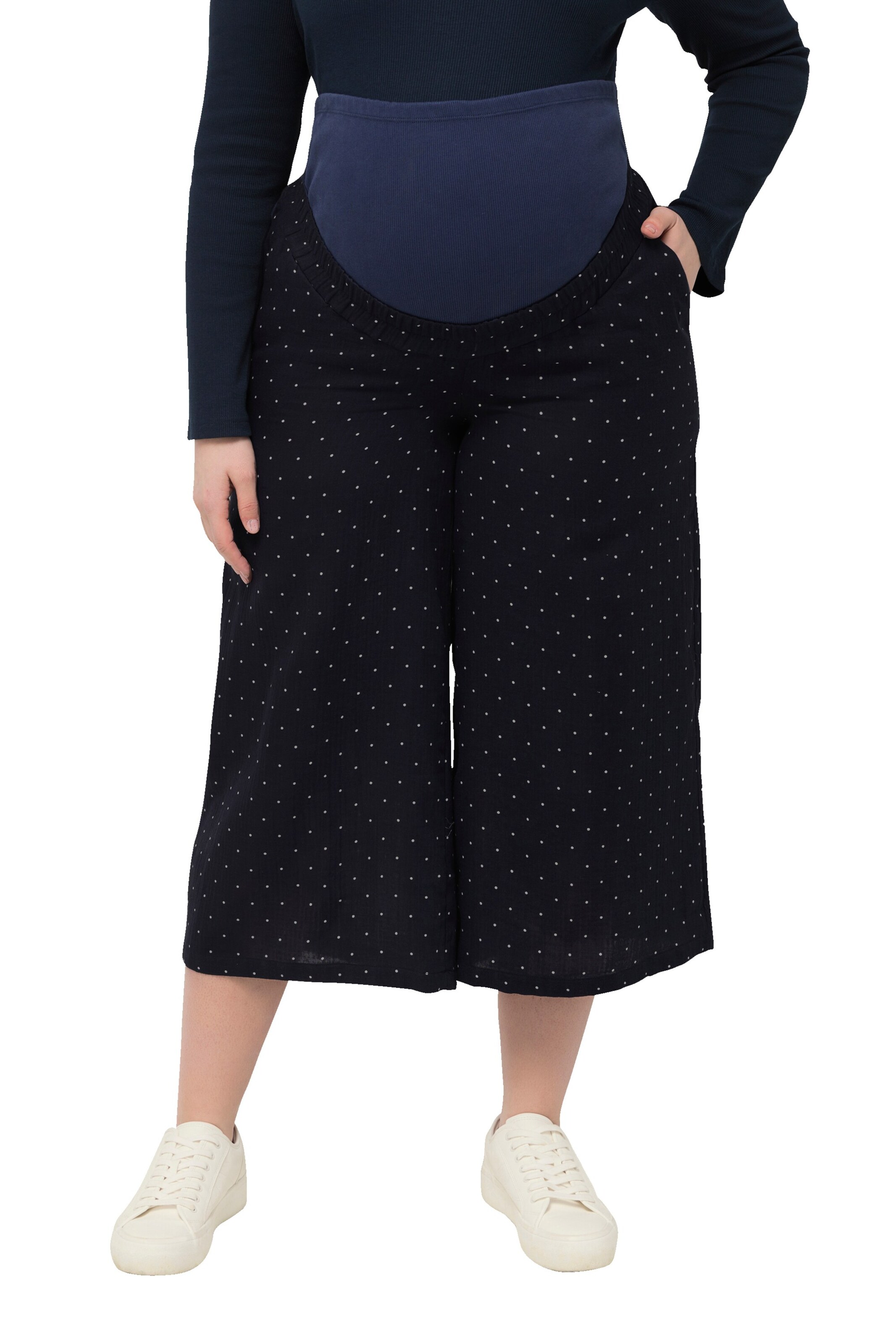 Ulla Popken Wide leg Trousers in Blue: front