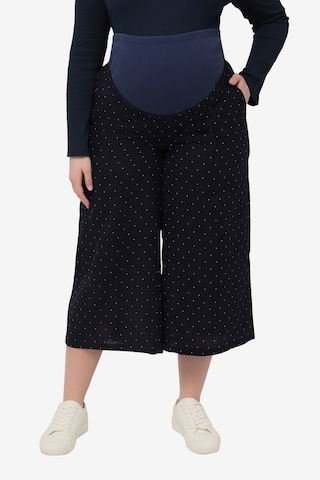 Ulla Popken Wide leg Broek in Blauw: voorkant