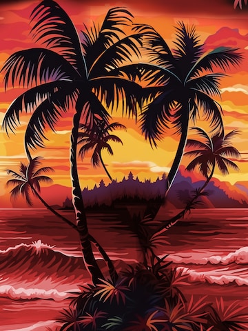Hawaiihemdshop.de Regularny krój Koszula 'Hawaiihemd Evening Sun' w kolorze czerwony