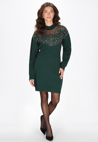 Robes en maille faina en vert : devant