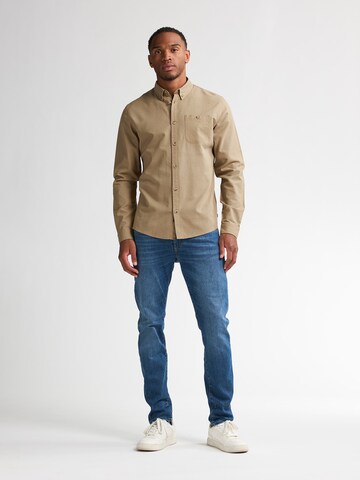 Petrol Industries Regular fit Overhemd in Bruin: voorkant
