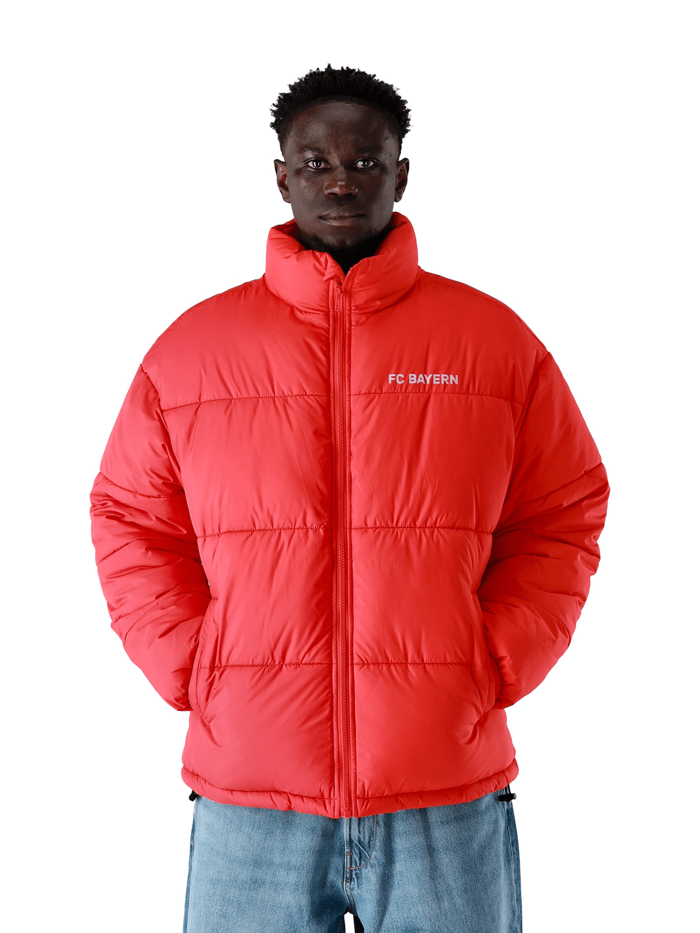 FC BAYERN MÜNCHEN Jacke Puffer in Rot: Vorderseite