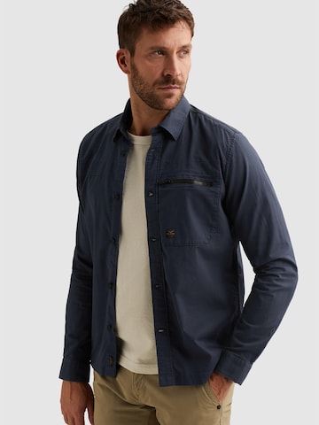 PME Legend Regular fit Overhemd 'PME LEGEND - Shirt jacket with button closure and chest pocket' in Blauw