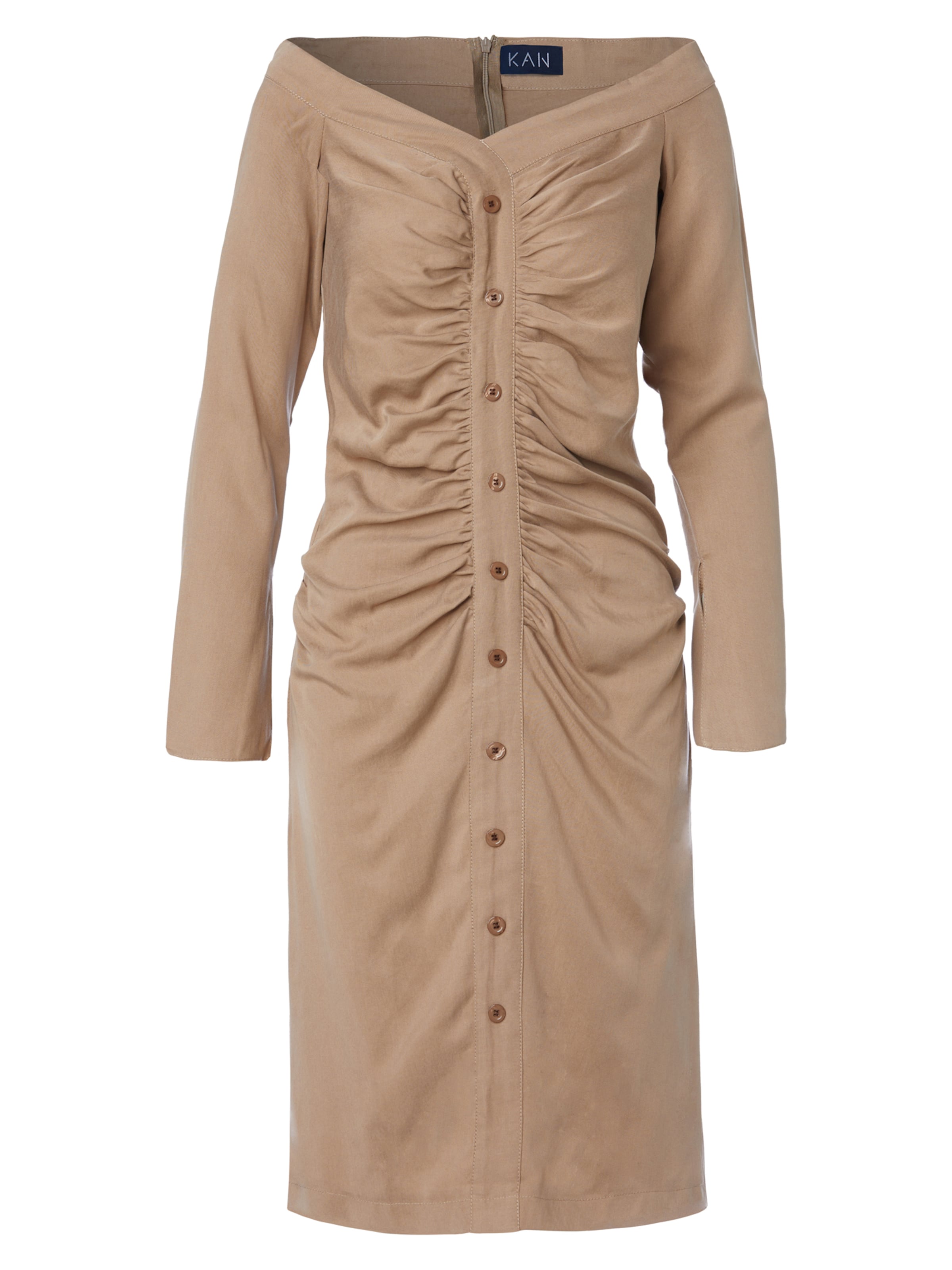 bēšs KAN Kleita: no priekšpuses