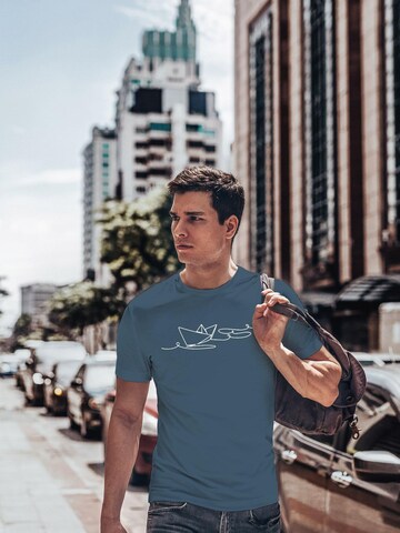 Neverless Shirt 'Paperschiff' in Blue