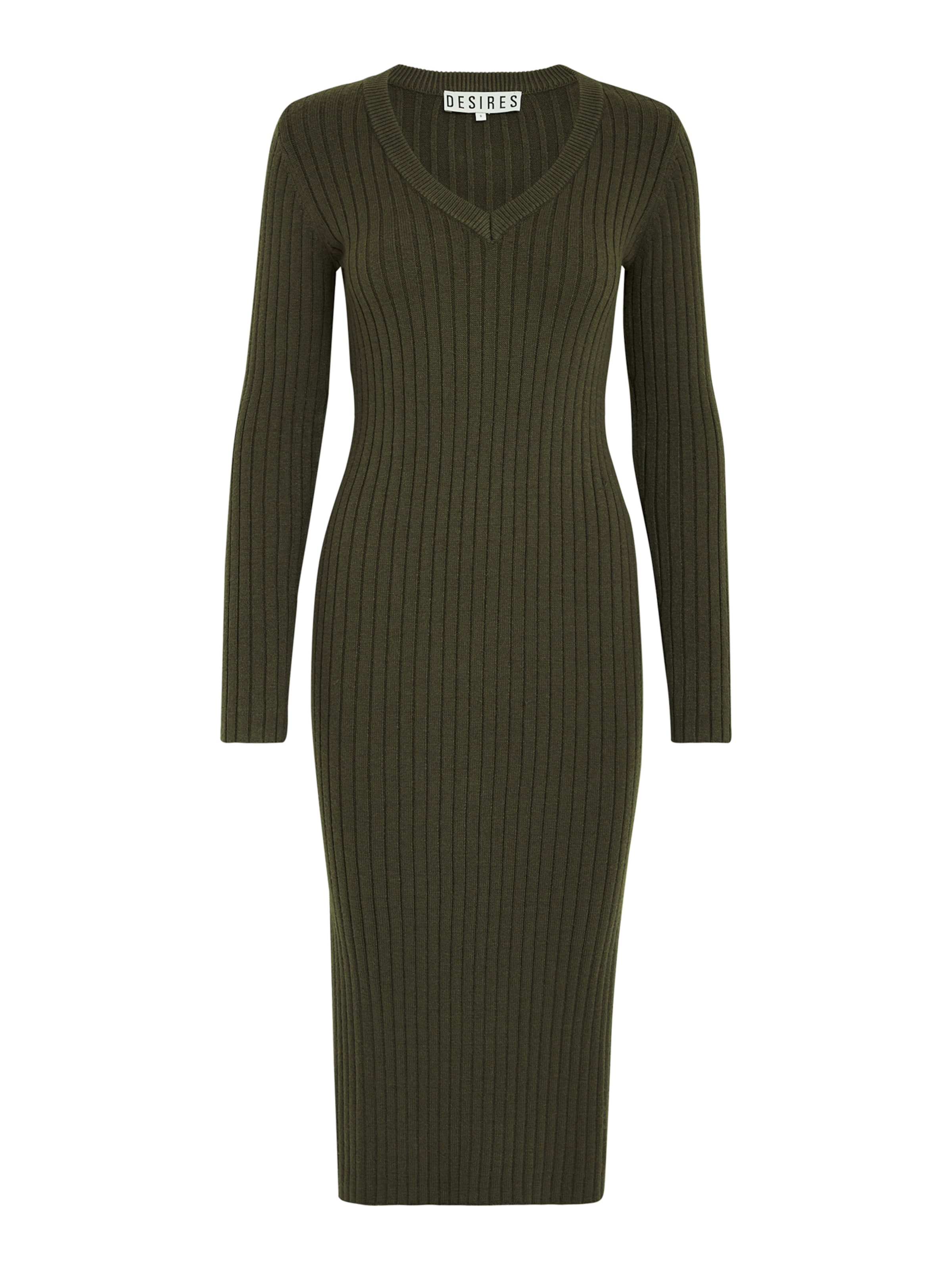 DESIRES Úpletové šaty 'Robe Amabel' – zelená: přední strana