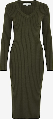 DESIRES Úpletové šaty 'Robe Amabel' – zelená: přední strana