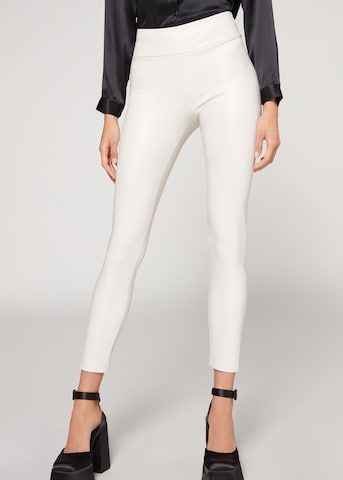 CALZEDONIA Skinny Leggings 'thermo' in White: front