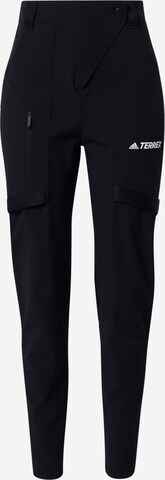 Coupe slim Pantalon outdoor 'Zupahike' ADIDAS TERREX en noir : devant