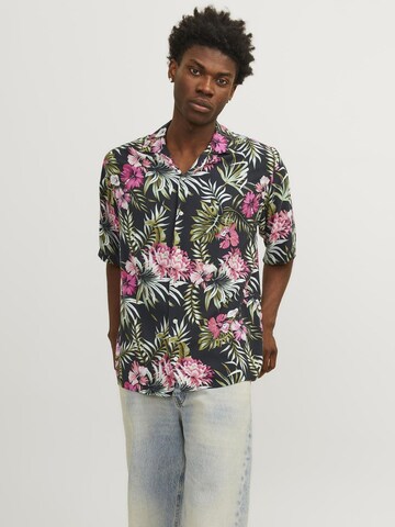 JACK & JONES - Ajuste confortable Camisa 'Jeff' en negro: frente