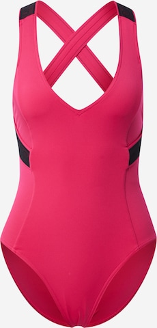 Calvin Klein Swimwear Plus Ολόσωμο μαγιό 'Plunge One Piece' σε ροζ: μπροστά