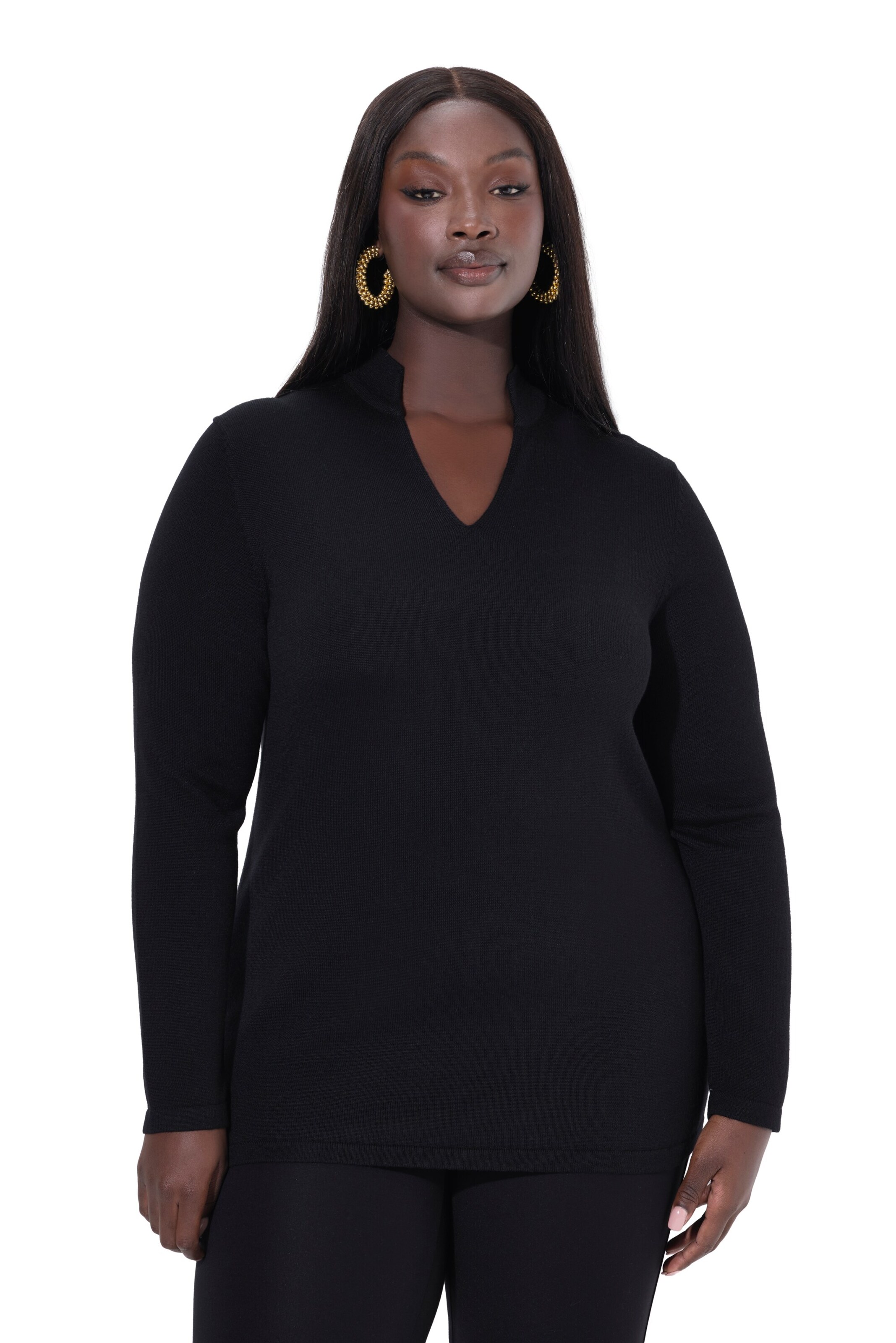 Ulla Popken Pullover in Schwarz: Vorderseite