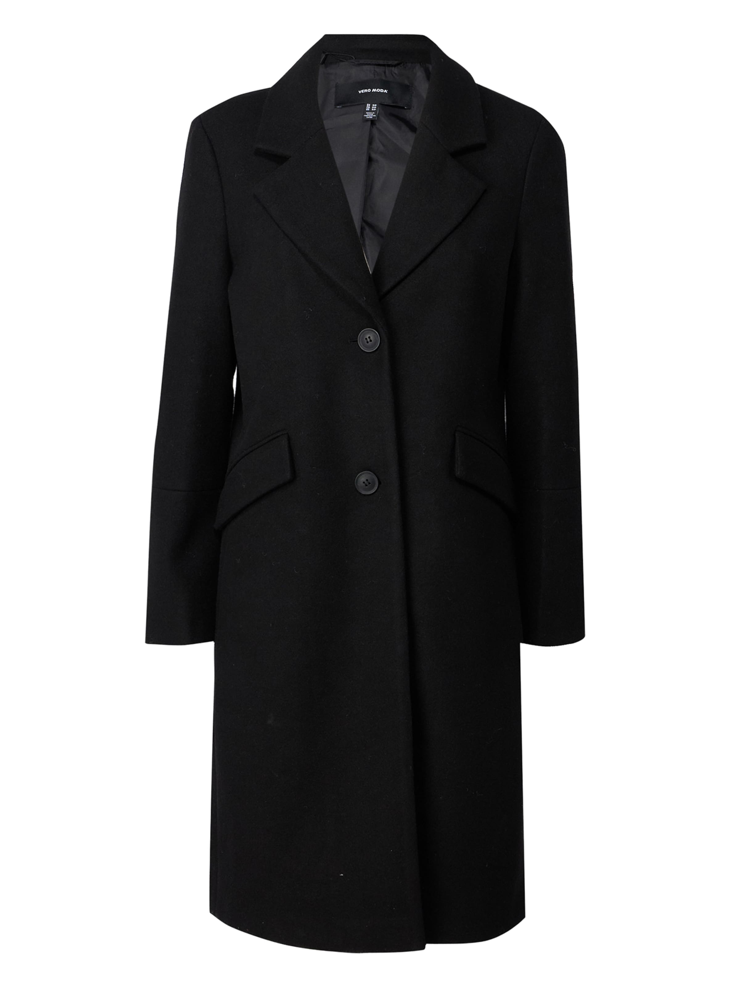 Vero Moda Petite Between-Seasons Coat 'VMFORTUNESARA' in Black: front
