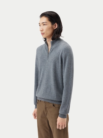 GOBI Cashmere Trui 'Cashmere Horse Jacquard Sweater' in Grijs