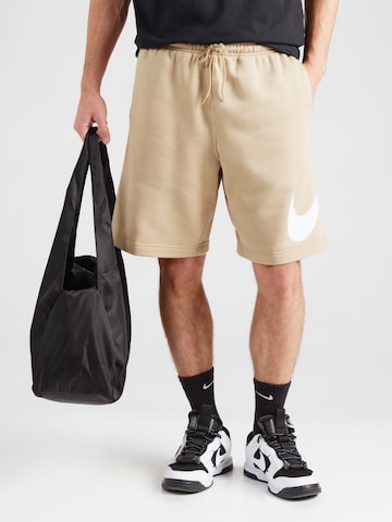 Nike SportswearLoosefit Hlače 'CLUB' - bež boja: prednji dio