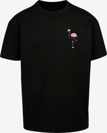 Maglietta 'Flamingo' di Merchcode in nero: frontale
