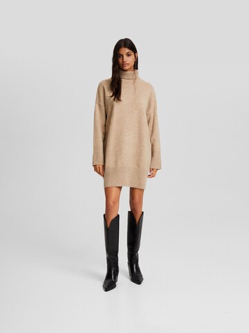 Bershka Knit dress in Beige