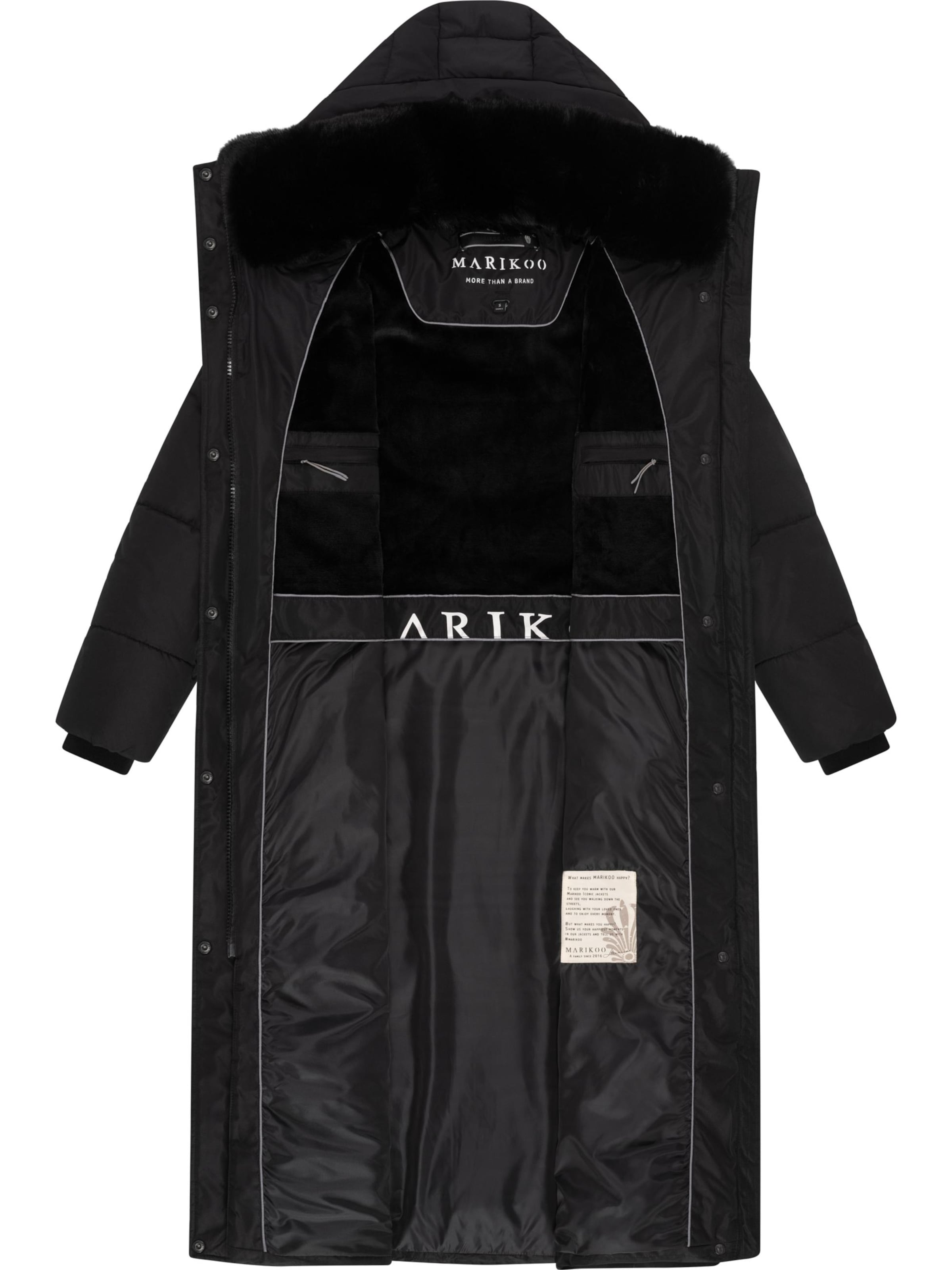 MARIKOO Wintermantel 'Hingucker XIV-1' in Schwarz