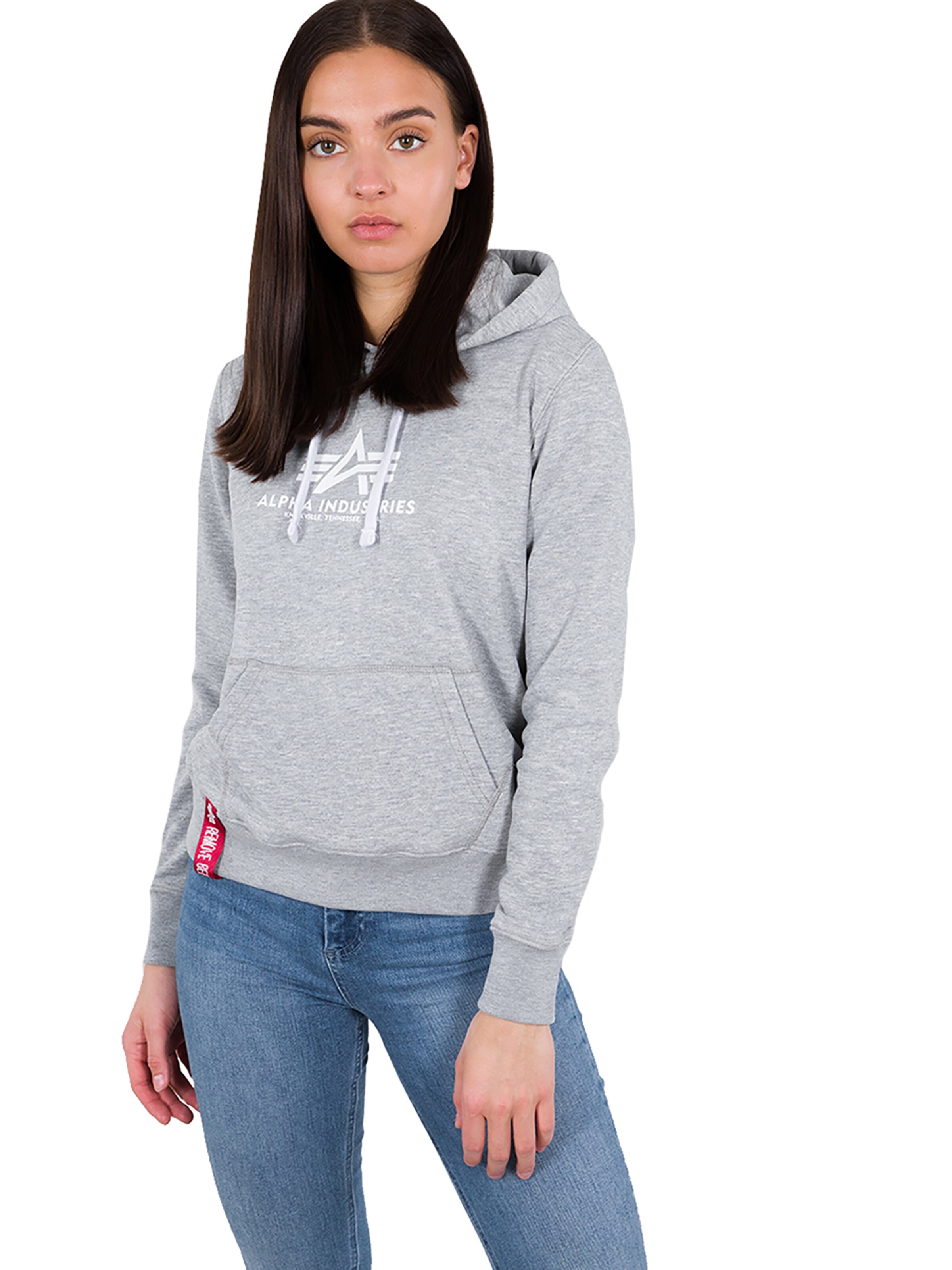 ALPHA INDUSTRIES Sweatshirt 'Wmn' in Grey: front