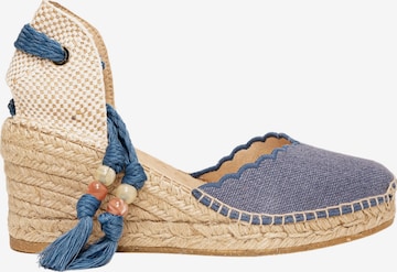 Alhamas Sandal 'Alpargata Cuña' in Blue: front