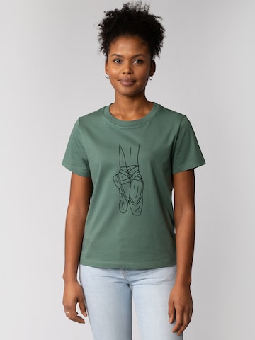 Watapparel Shirt 'Ballett Spitze' in Groen: voorkant