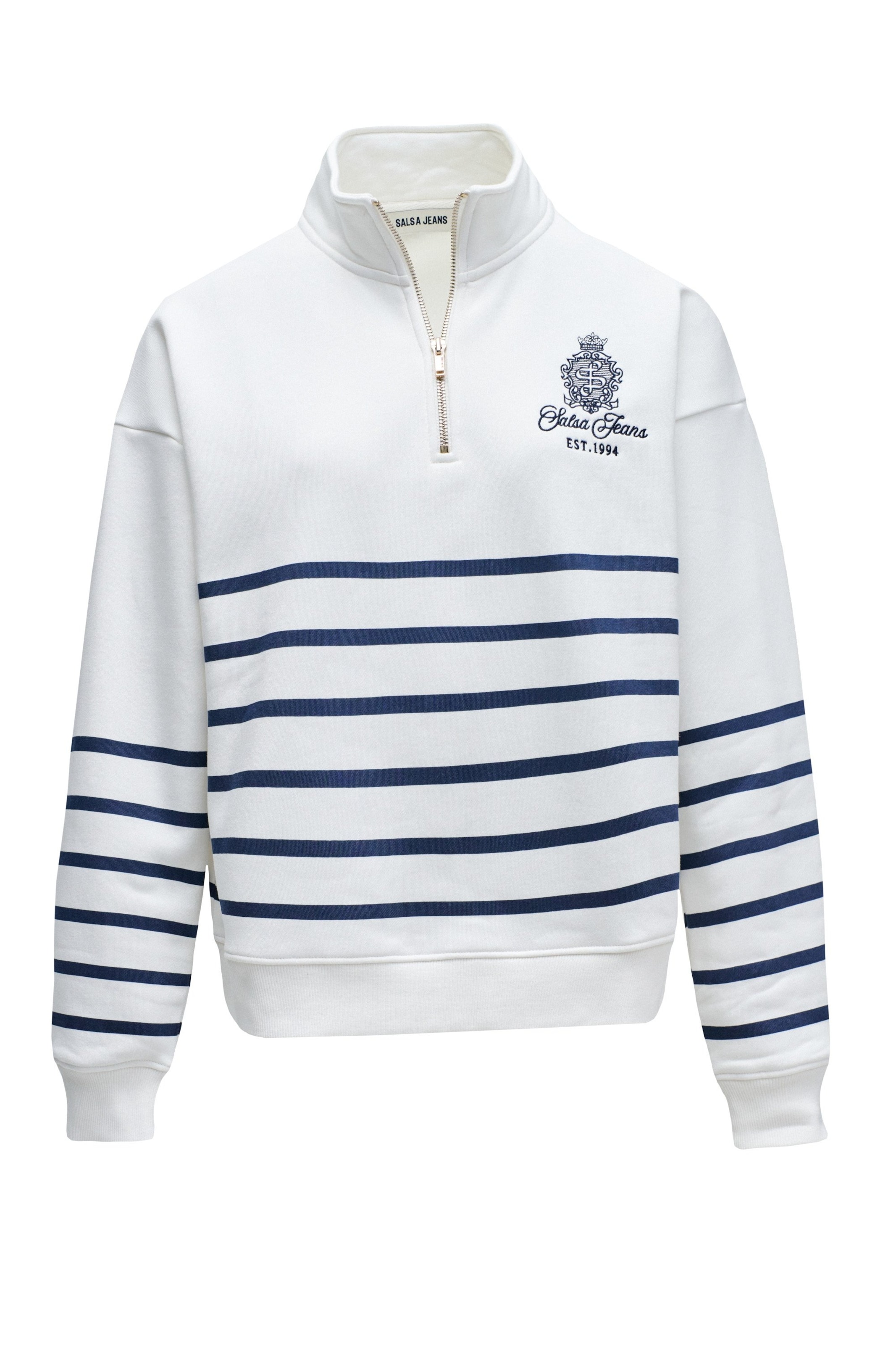 Salsa Jeans Sweatshirt in Wit: voorkant