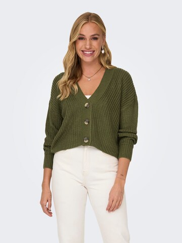 ONLY Strickjacke 'Carol' in Grün: Vorderseite
