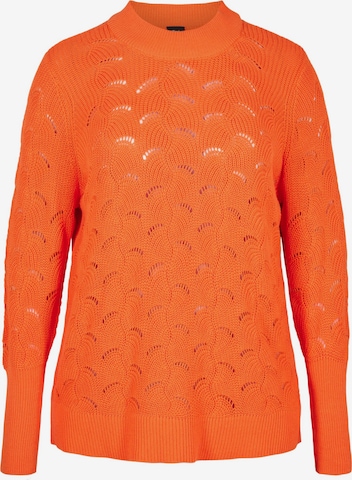 Zizzi Пуловер 'MEMMI' в оранжево: отпред