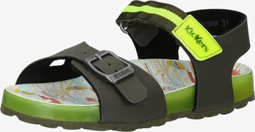 Kickers Sandalen in Groen: voorkant