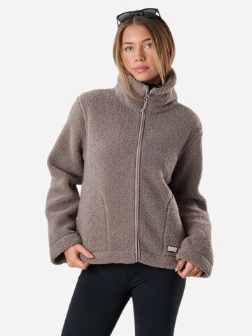 Denim Factory Fleece jas 'Denver' in Bruin: voorkant
