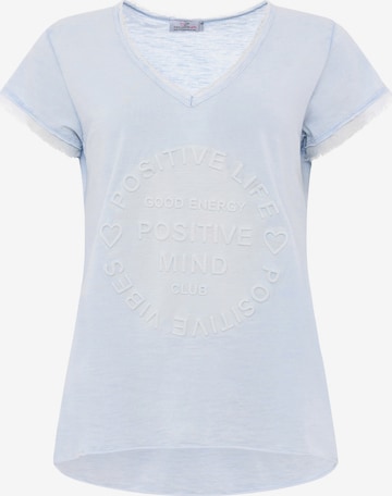 T-shirt 'Positive Mind' Zwillingsherz en bleu : devant