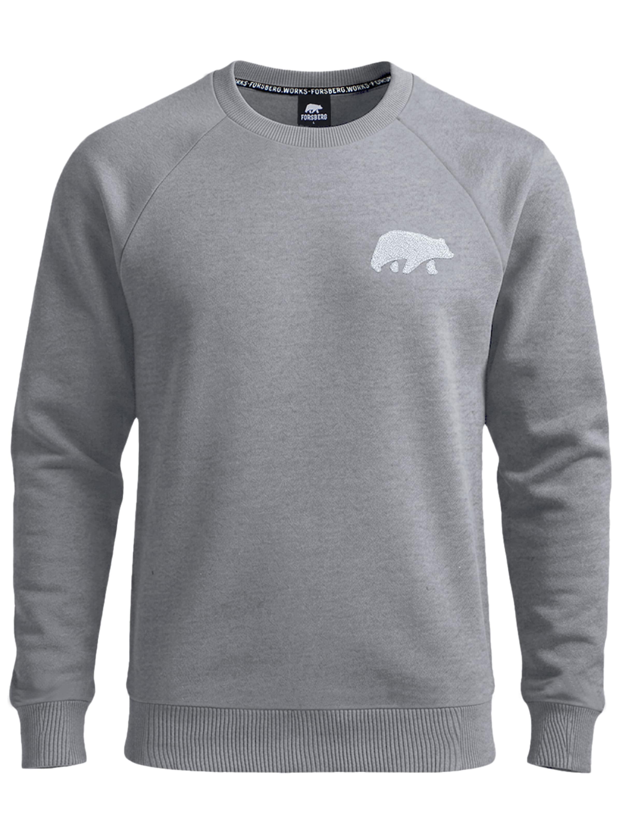 FORSBERG Sweatshirt 'mit Frottee Logo' in Grey: front