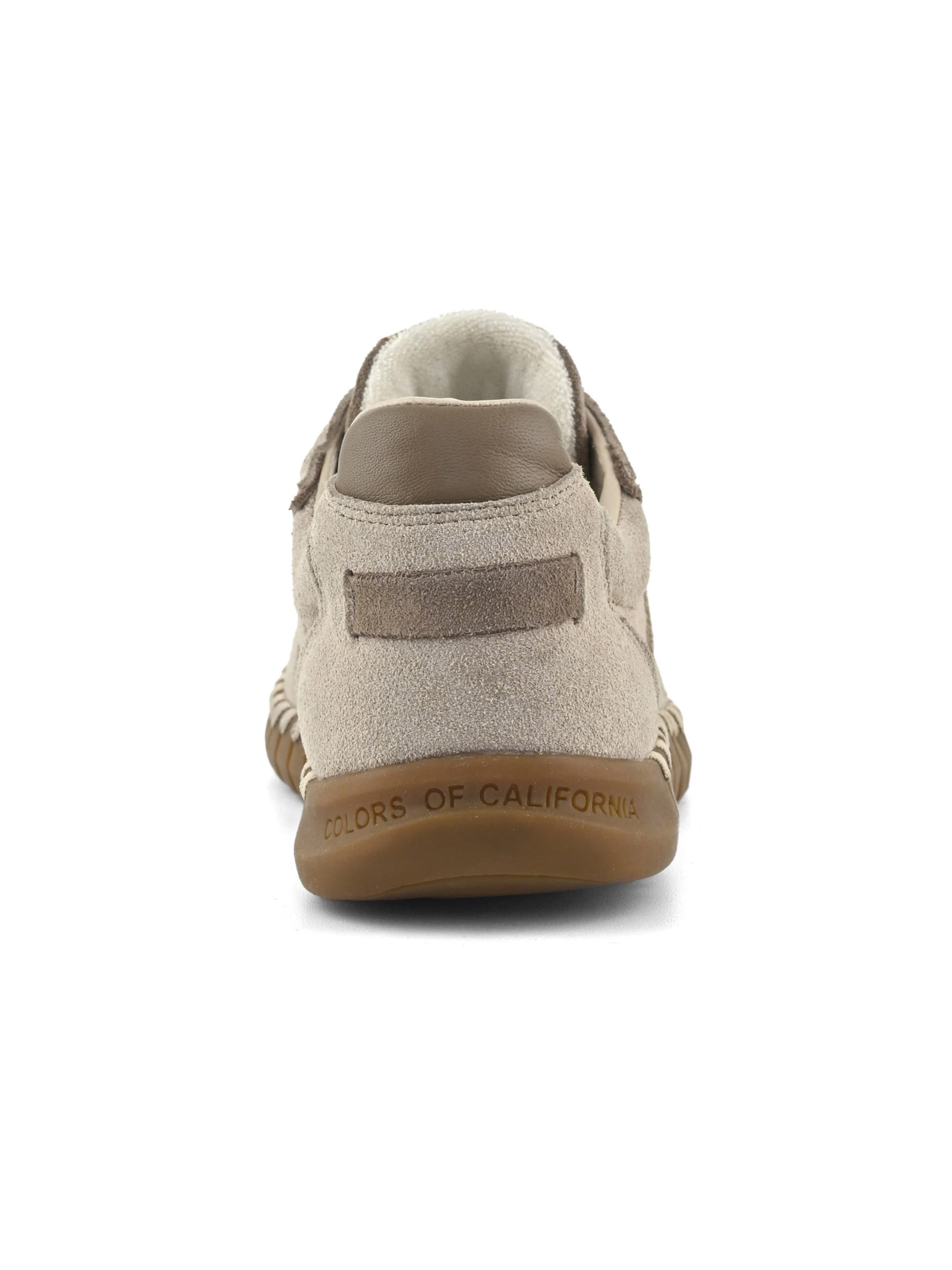 COLORS OF CALIFORNIA - Sapatilhas slip-on ' Cow suede sneaker ' em bege: atrás