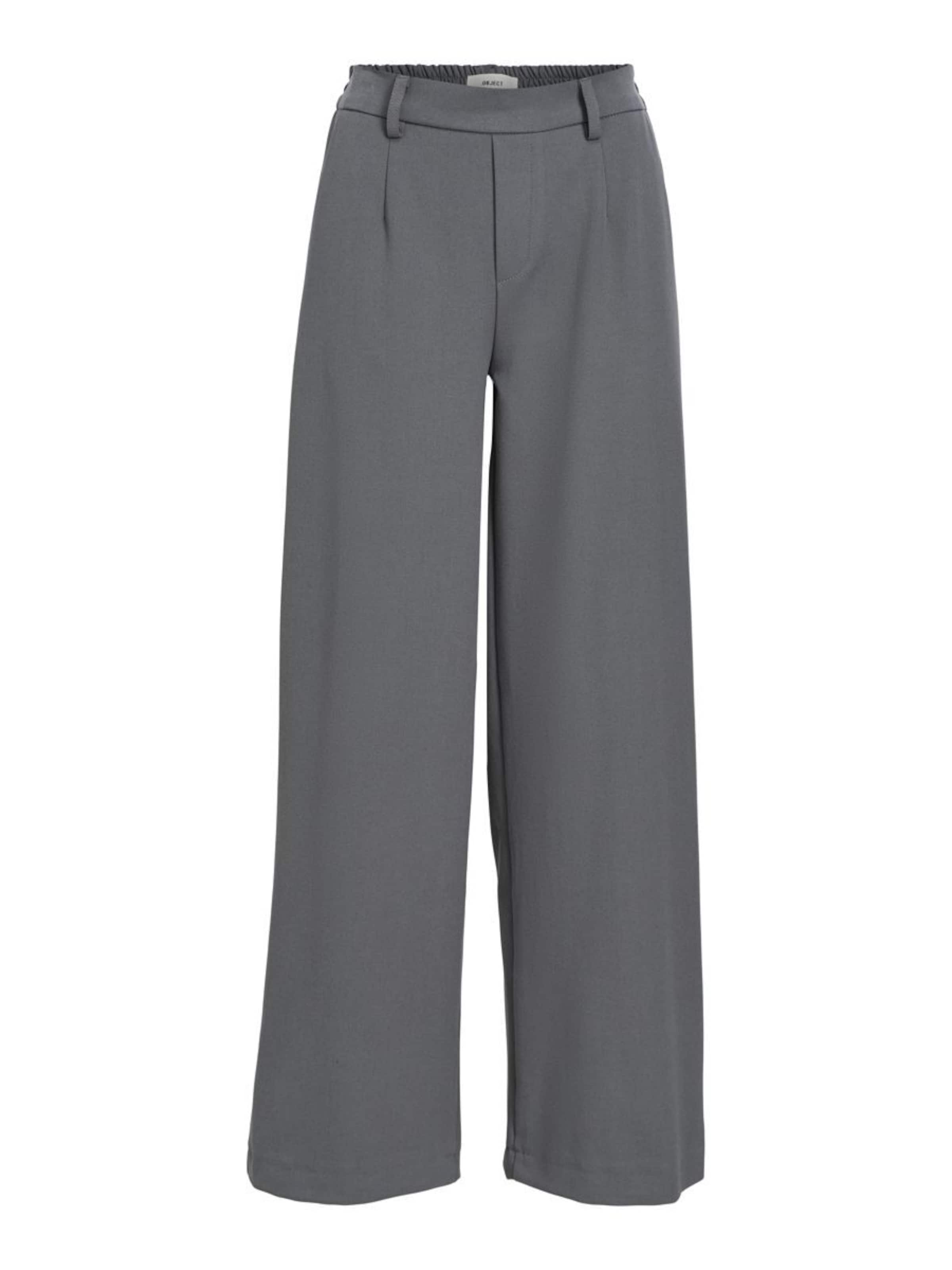 OBJECT Wide Leg Hose 'OBJLisa' in Grau: Vorderseite