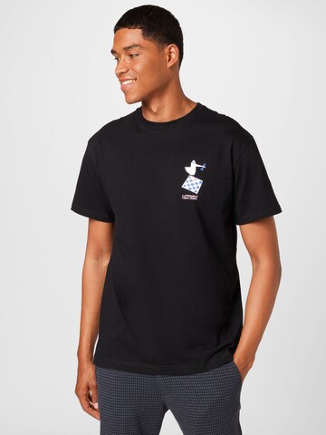 Cleptomanicx Shirt 'Chess Club' in Black: front