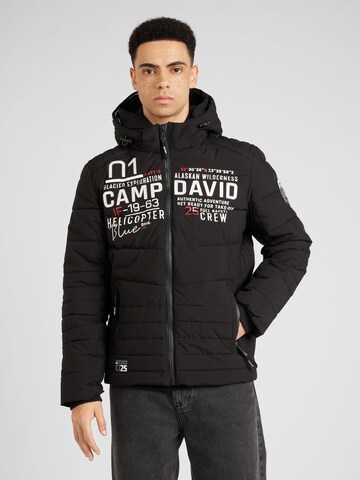 CAMP DAVID Winter Jacket in Black: front