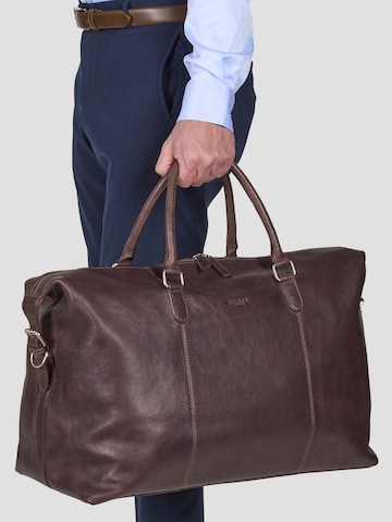 Howard London - Bolsa de fin de semana 'Weekend Bag Jacob Dark Brown' en marrón: frente