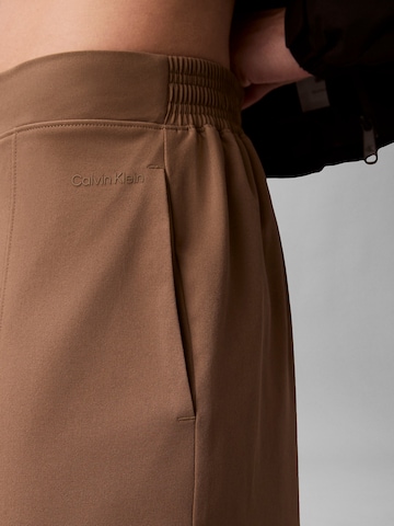 Calvin Klein Wide leg Broek 'Commuter' in Bruin