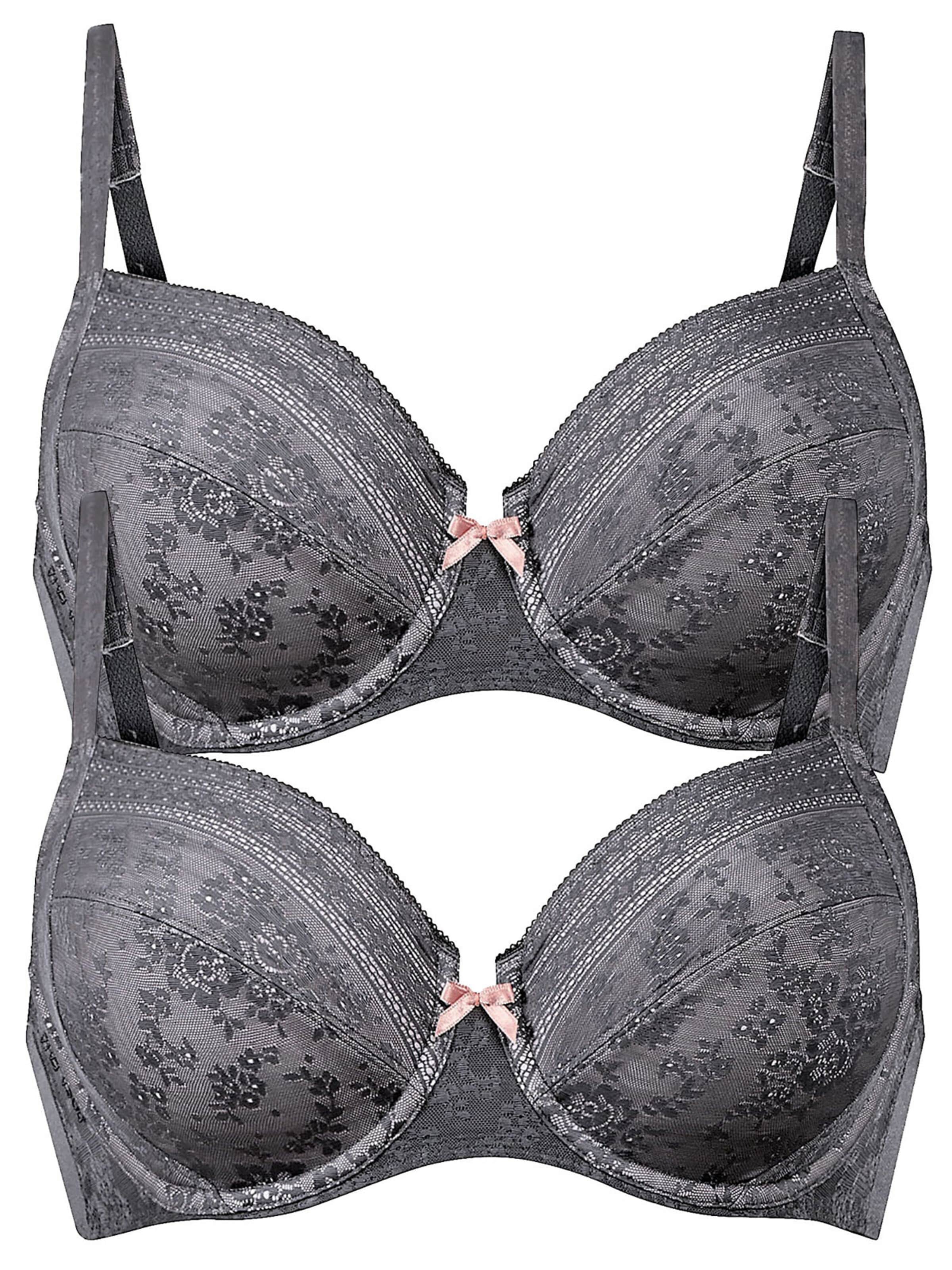ANITA Klassisch BH 'Fleur' in Grau: Vorderseite