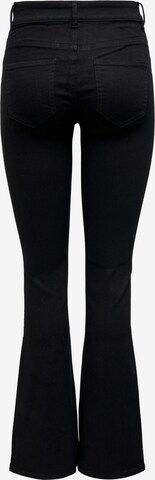 Only Petite Flared Jeans 'Hush' in Zwart